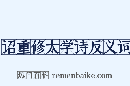 诏重修太学诗反义词是什么意思的图片